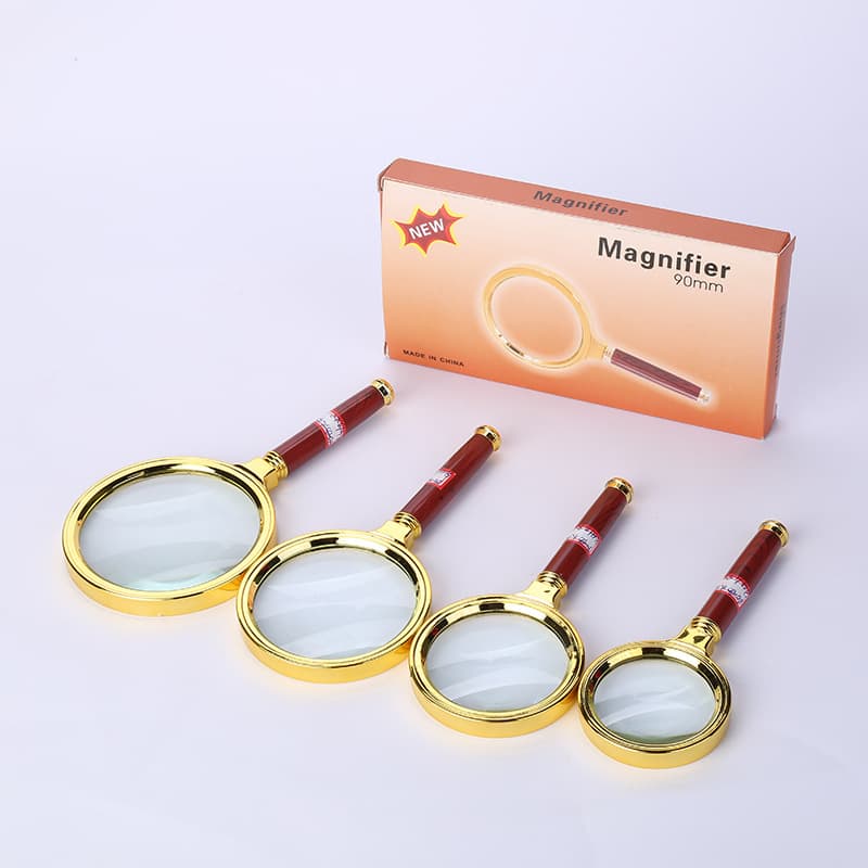 Fashion New Gold-Plated Ring Plastic Handle Straight Magnifier Personalized Handheld Elderly Reading Glass Gift Manufacturer Wholesale