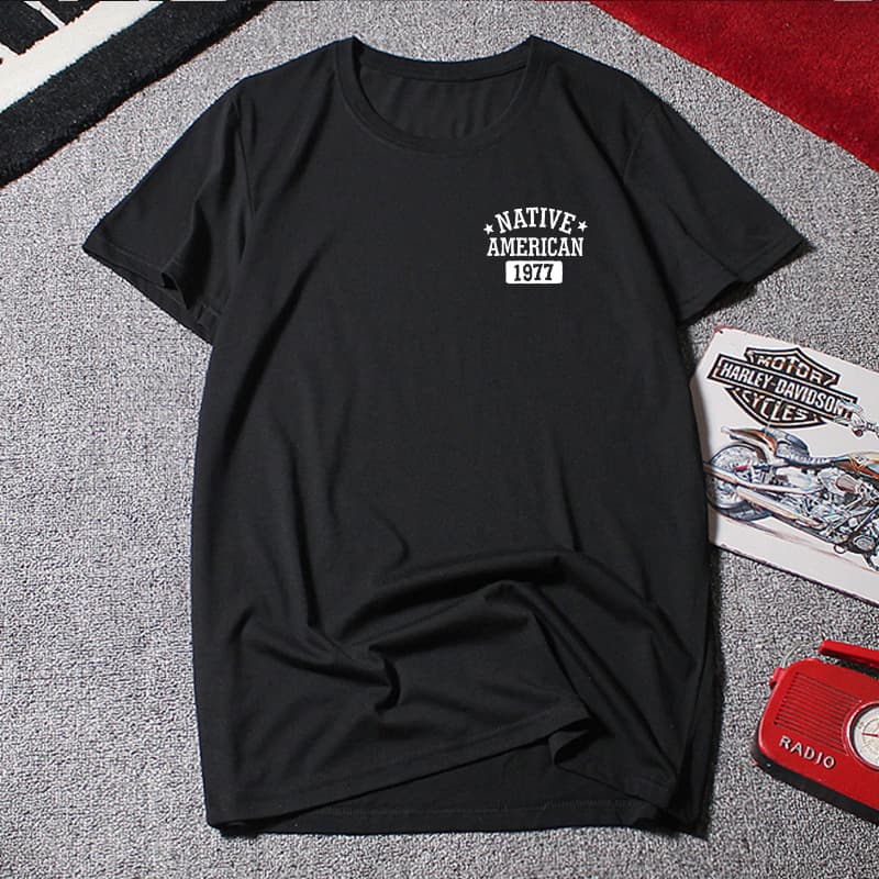 2020 Short Sleeve T-Shirt Men Round Neck Student Loose Top Korean Print Youth Undershirt Trendy