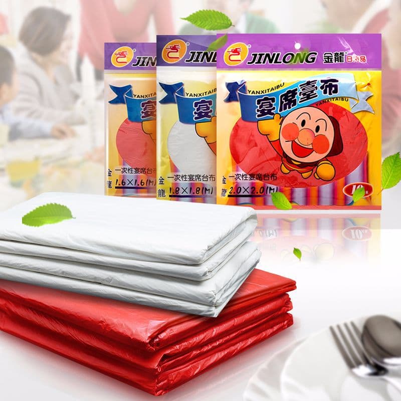 Factory Direct 1.8*1.8m Disposable Tablecloth Waterproof Dining Table Cover for Home Wedding Banquet