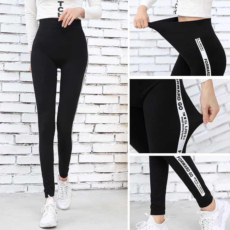 Slimming Modal Letter Print High Waist Ankle Length Women's Leggings Fashionable Trousers for Spring Autumn And Winter