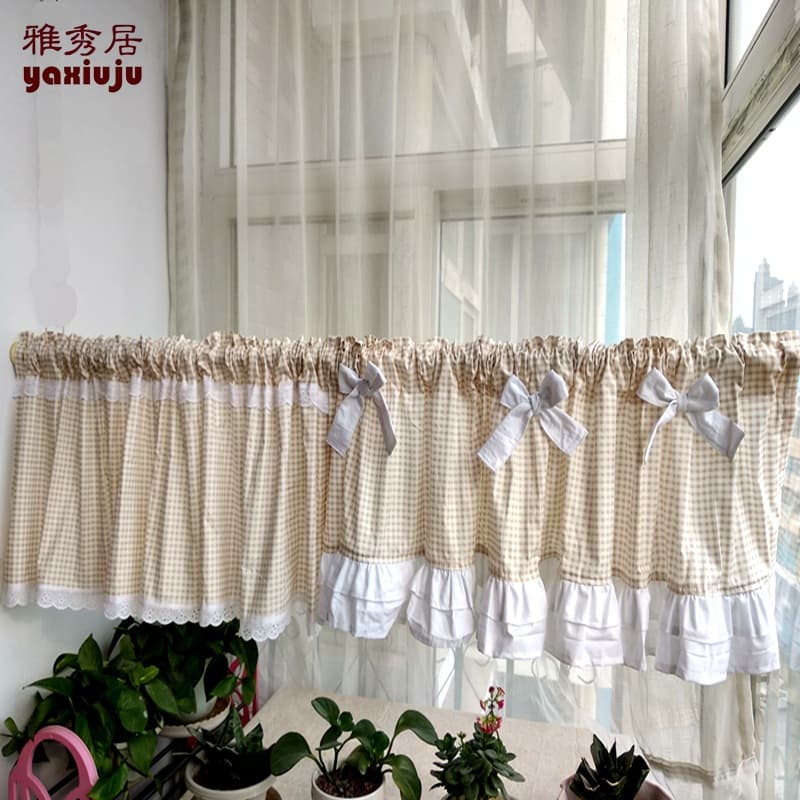 Curtain head partition curtain, cabinet curtain, short curtain, half curtain, door curtain, Korean style small curtain B56