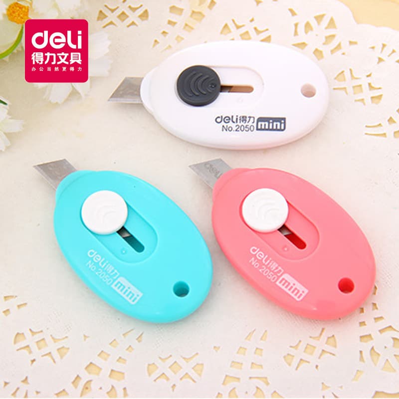 Deli Utility Knife 2050 Small Utility Knife Mini Letter Opener Cute Keychain Portable Keyring Express Knife