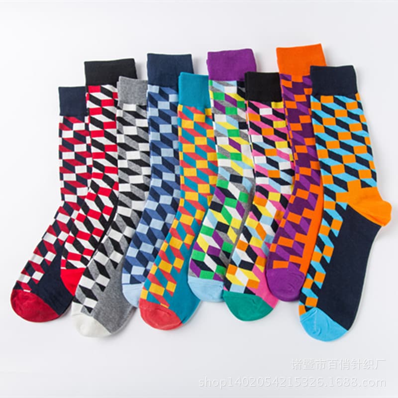 Spot Happy Tide Socks Personality Fashion Brand Men and Women Couples High Cotton Socks Wholesale 9 Colors Optional