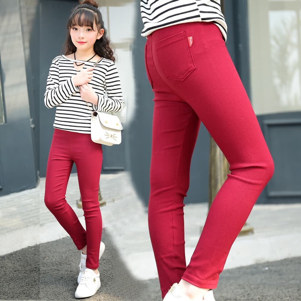 2022 New Kids Pants for 3-12 Years Old Girls' Pencil Pants Spring Autumn Style Elastic Ankle Outerwear Wholesale