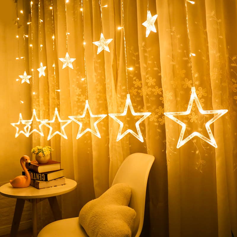 Star LED String Lights Room Decorative Curtain Lights Pentagram Colorful Popular Festival Wholesale Epistar Chip Brand