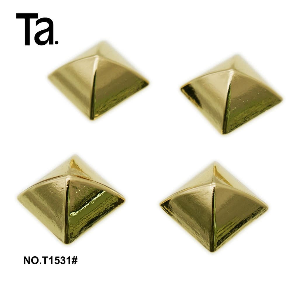 Factory Supply Luggage Accessories Square Die-Cast Hardware Nails, Light Gold Square Spike Nails, Mushroom Nails, Flat Nails