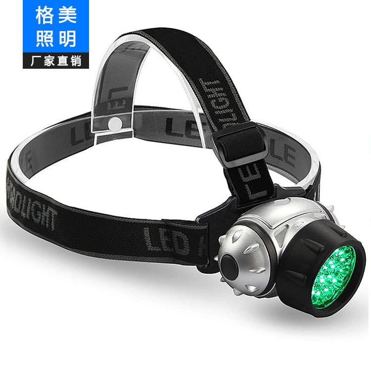 19 LED Green Headlamp, Indoor and Outdoor Lighting for Viewing Plants, Plastic Headlamp, LED Green Light