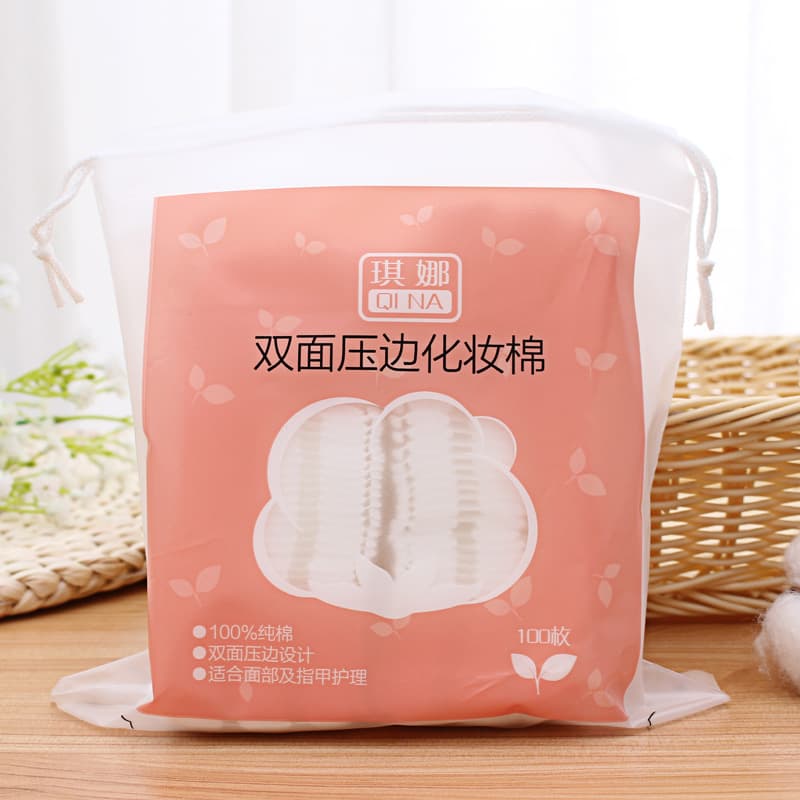 Qina Cotton Pads Double-Sided Pressed Cotton Makeup Remover Pads for Cleansing, Skincare, and Makeup Application, 100 Count