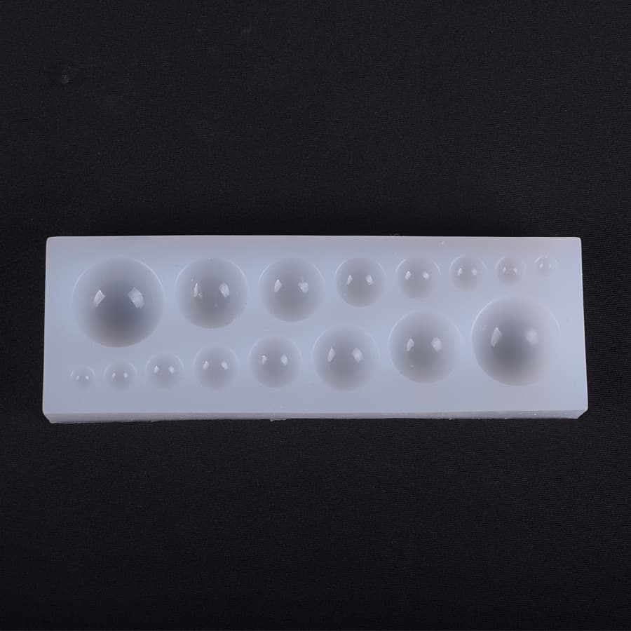 Mirror silicone mold, long strip of 16 double-row pearl dots, white mold, DIY baking mold