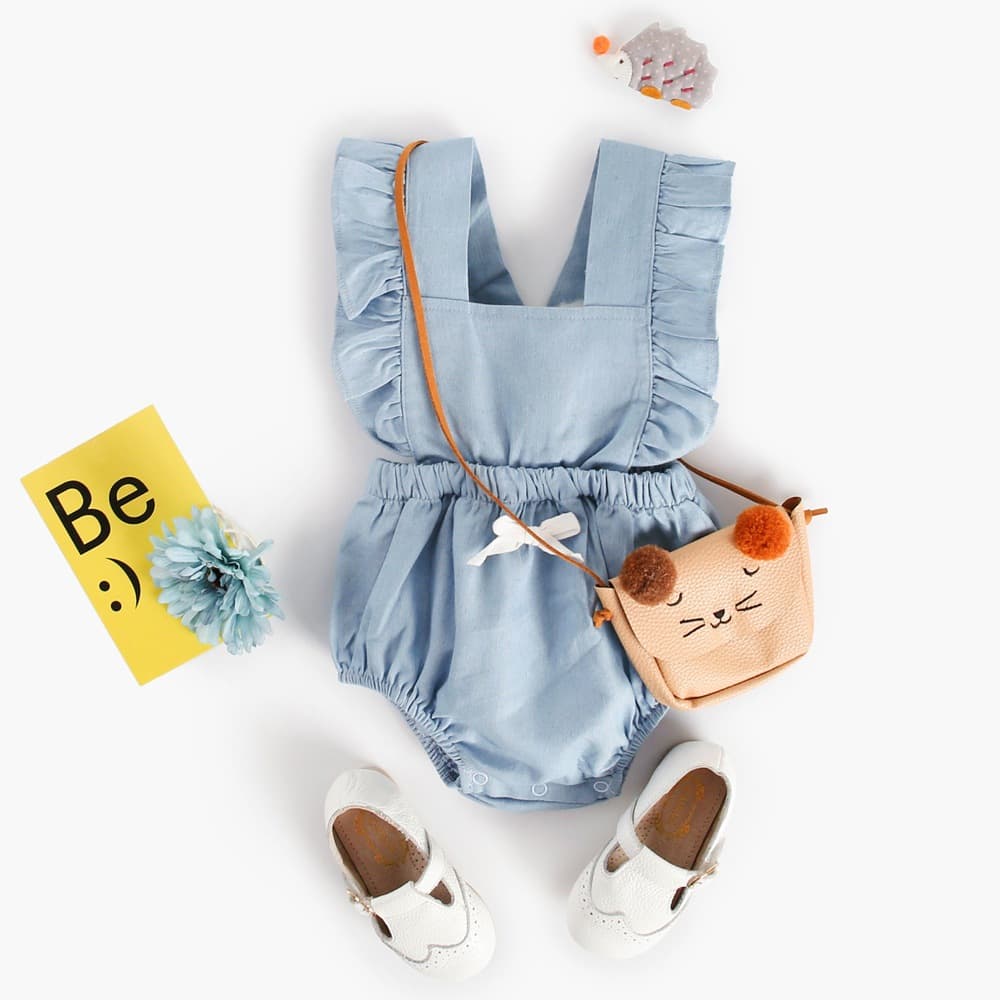 ins denim baby onesie bodysuits baby crawler spring and summer onesie pure cotton sling