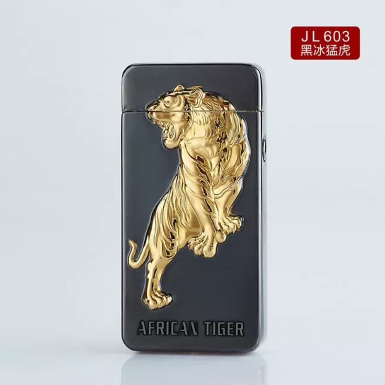 JL603 3D Embossed Rechargeable Lighter USB Dual Arc Pulse Lighter Metal Windproof Electronic Lighter