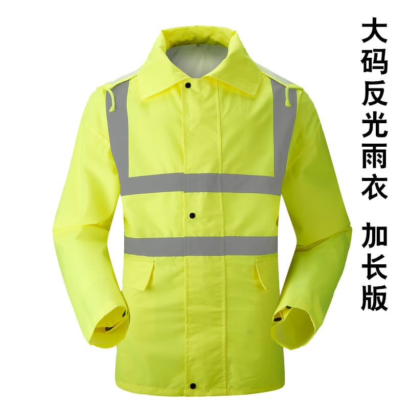 Road Motorcycle Riding Jacket Traffic Sanitation Work Wear Waterproof Safety Suit Detachable Hood Reflective Raincoat