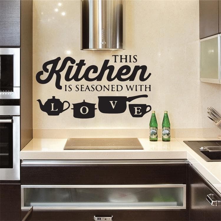 Manufacturer Kunshangpin New KITCHEN Kitchen Dining Room Self-Adhesive Waterproof Removable Vinyl Wall Sticker KS051