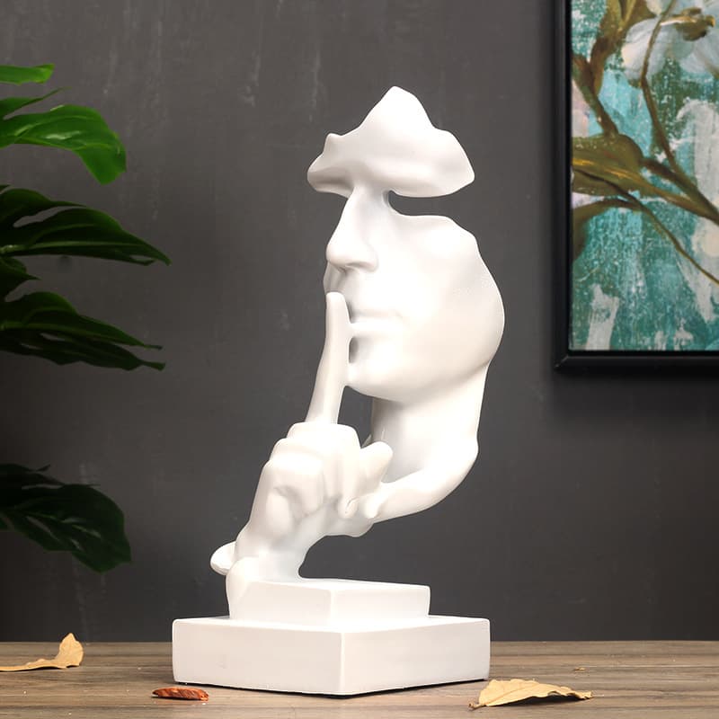 Silence is Gold Character Model Sculpture Decorative Ornament Office Decoration Creative Modern Home Furnishing