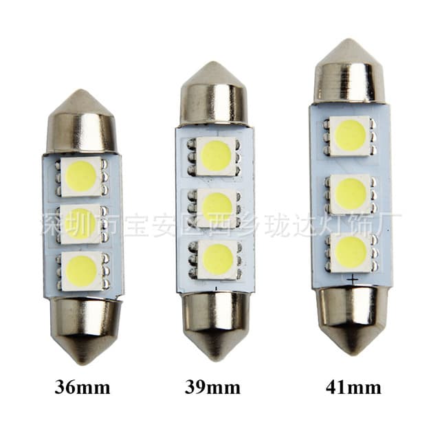 Factory direct sales car led double tip 5050 3SMD 3 lights 31mm36mm39mm reading light roof light