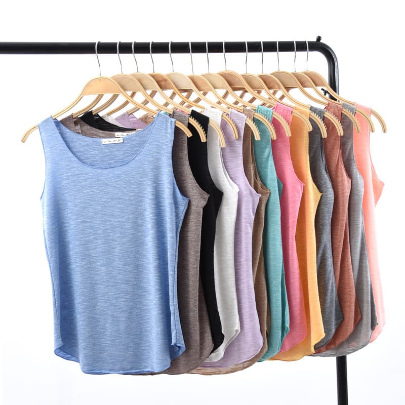 Summer New Korean Style Vest for Women, Bamboo Cotton Slim Fit U-Neck, Fashionable Sleeveless Undershirt Wholesale