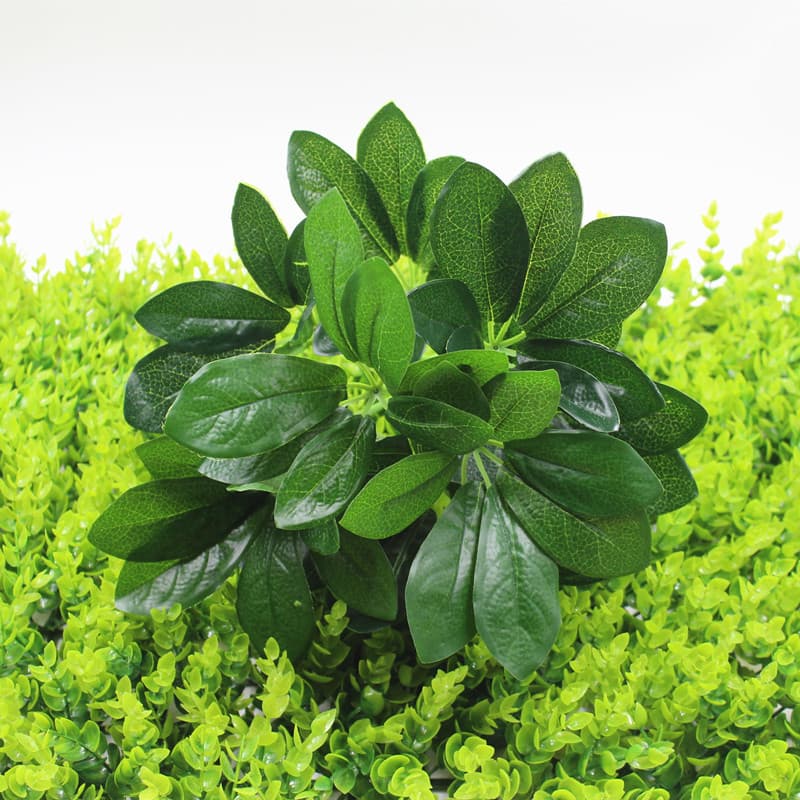 Artificial Plant Wall Green Wall Potted Decoration Schefflera Money Tree Leaves Outdoor Fence Wall Flower Arrangement Green Leaves