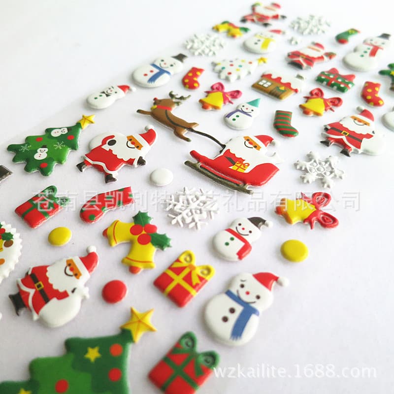 Supply cartoon bubble stickers EVA bubble stickers Christmas stickers Santa Claus bubble stickers