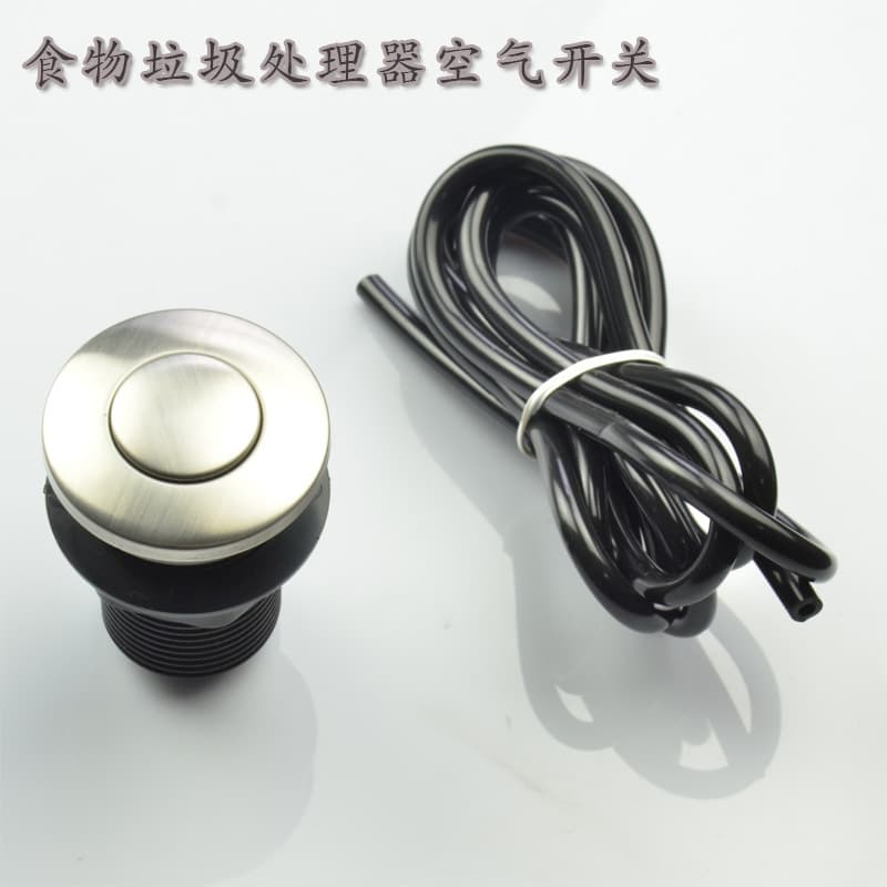 Stainless Steel Air Switch Food Waste Disposer Massage Tub Starter Button 25mm Diameter Plastic Material for Home Kitchen