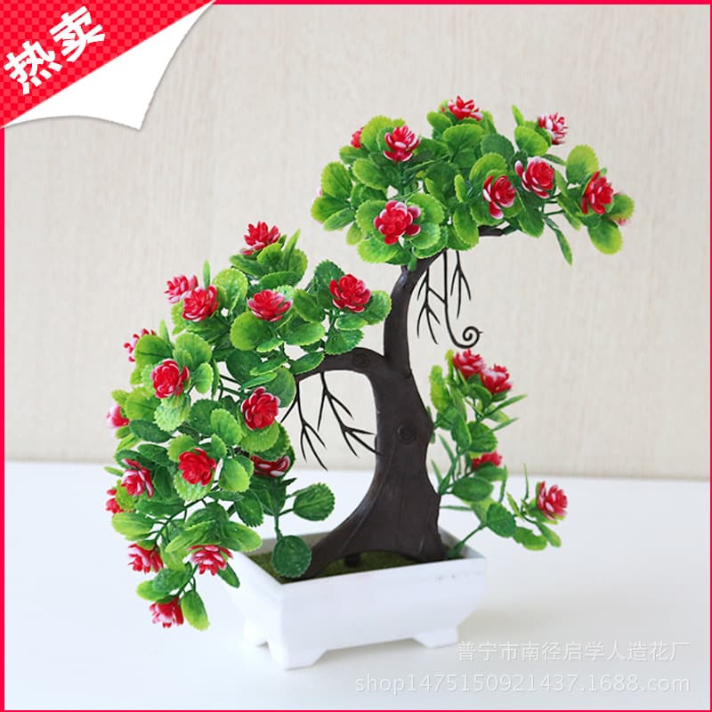Pastoral green plants, simulated fake flower pots, home creative office desktop decorations, plastic flower bonsais