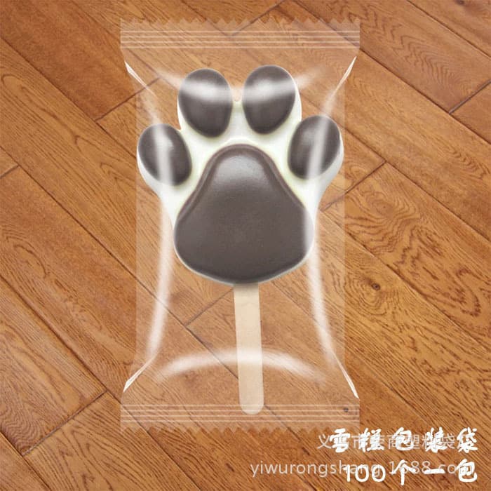 Sealed Zigzag Transparent Frosted Packaging Bags, Square Ice Cream Machine Sealed Thickened Packaging Bags, Wholesale in Stock