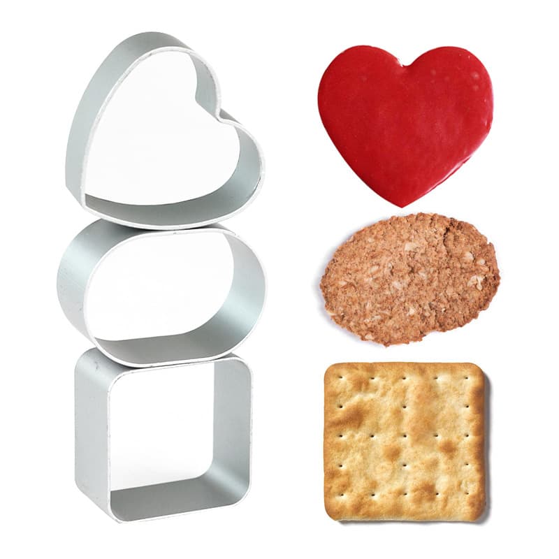 Baking Mold Square/Oval/Heart-Shaped Biscuit Mold Aluminum Alloy Wind Pear Crisp One-Bite Crisp Mold