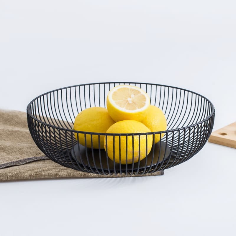 Factory Direct Supply Nordic Living Room Fruit Basket Household Fruit Plate Iron Fruit Basin Creative Desktop Snack Storage Basket