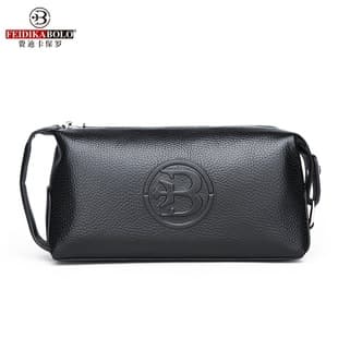 New Men's Long Japanese-Korean Handheld Clutch Bag Multi-Card Slot Top Layer Cowhide Zipper Wallet Men's Casual Business Wallet