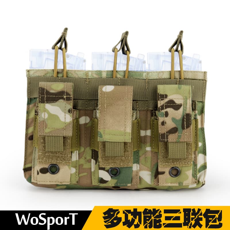 Wosport Factory Direct Sales Multi-Functional Tactical Triple Bag Molle System Tactical Equipment Accessory Bag