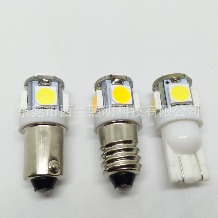 E10 Threaded Ba9S Bax9S Angled Bay9S 5Smd 5050 Led Position Light White Blue Red Green Yellow T10