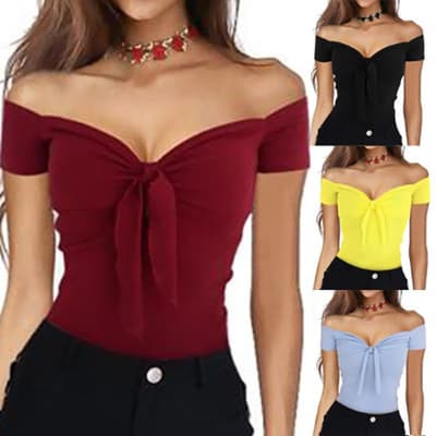 Women's 2024 spring cross-border wish European and American ebay Amazon European and American new V-neck beach party slim T-shirt