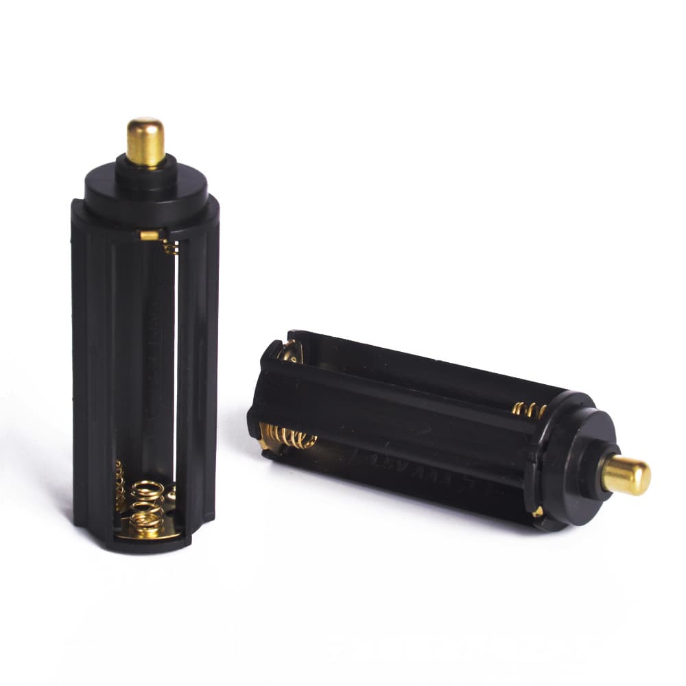 Three AA battery holder battery box LED flashlight battery holder black large cap nail