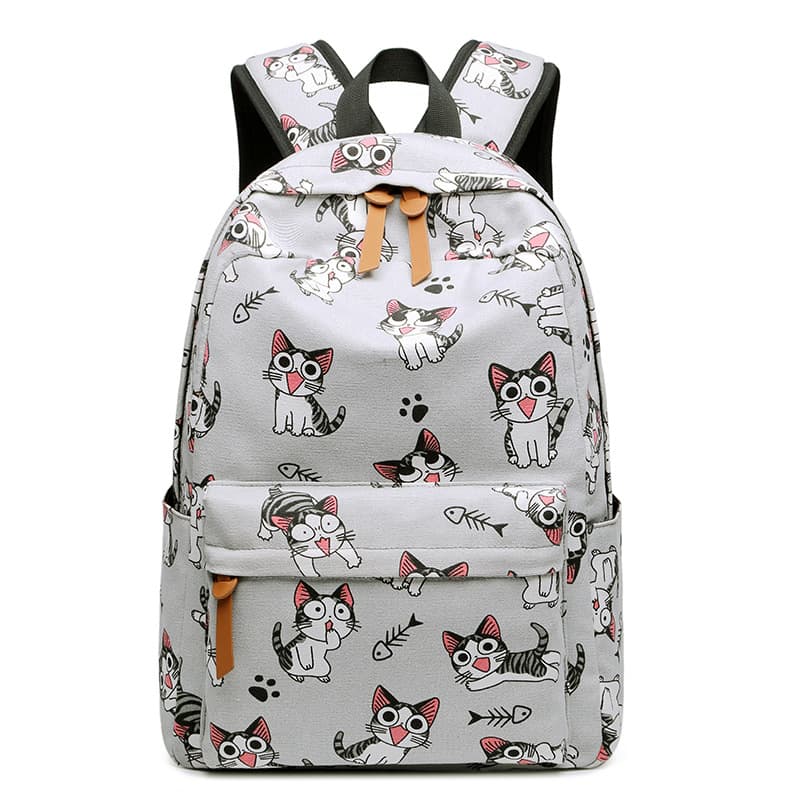 Primary and Secondary School Student Backpack for Grades 3-6, Kids Cartoon Cat Unicorn Lightweight Spine Protection Schoolbag