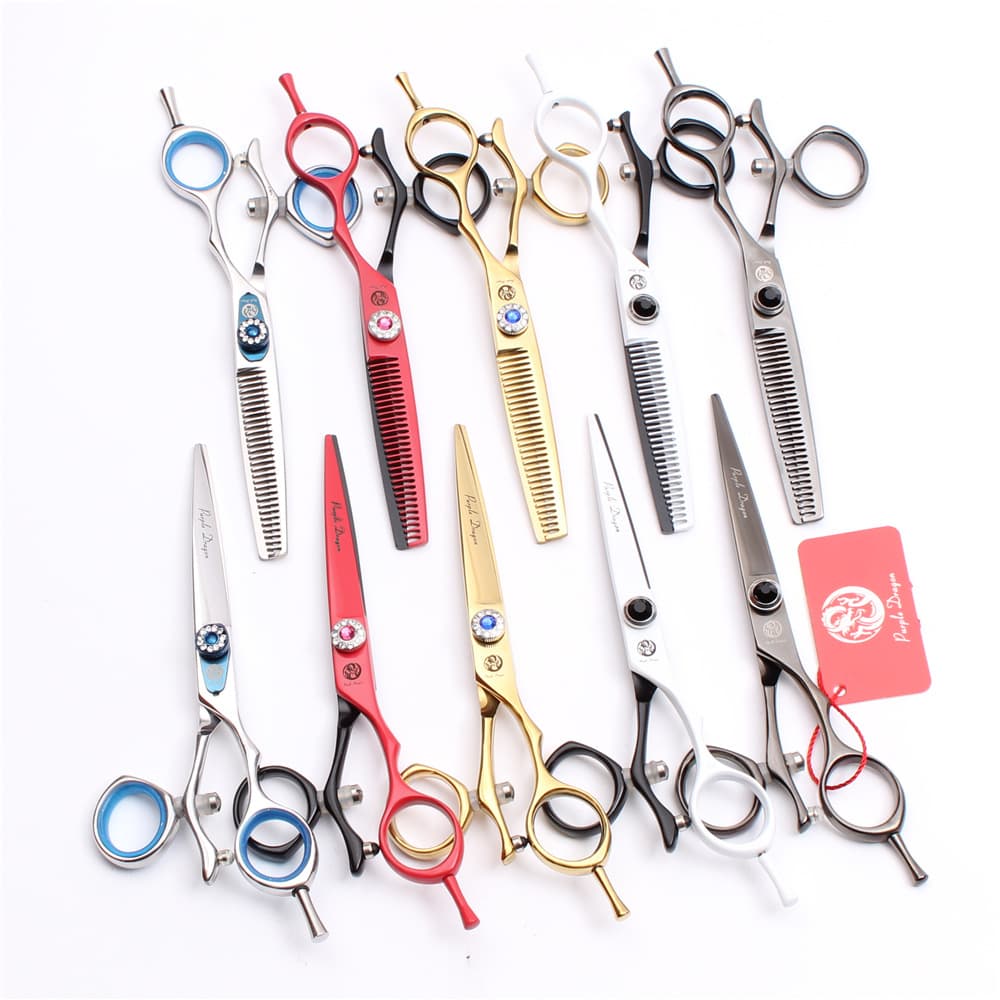 Zilong hair salon special rotating handle flat scissors tooth scissors hairdressing scissors 6 inch hairdressing tools fly scissors bangs thin scissors