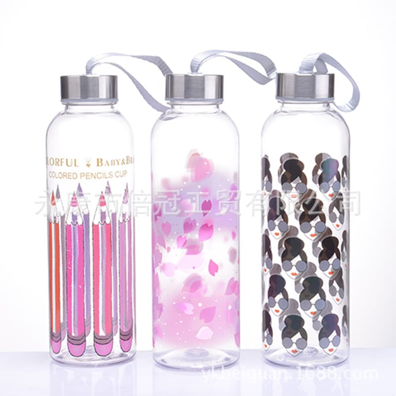 Clear Plastic Cup European and American Fashion Gift Cup Single-Layer Plastic Portable Cup Small Mouth Sports Water Bottle Wholesale