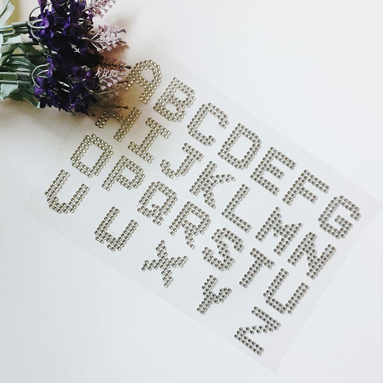 Acrylic Letter Stickers Crystal Shine Rhinestone Stickers Upright English Text Children's Word Number