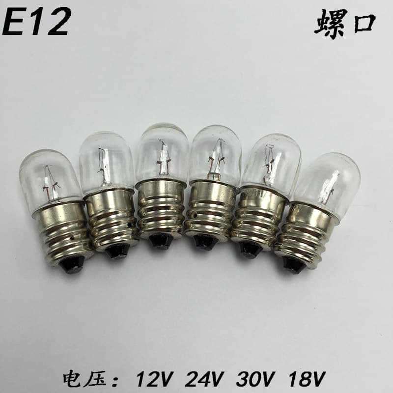 Machine Tool Equipment Small Bulb Lamp Bead for Instruments Screw E12 18V 24V 28V 0.11A 30V 2W