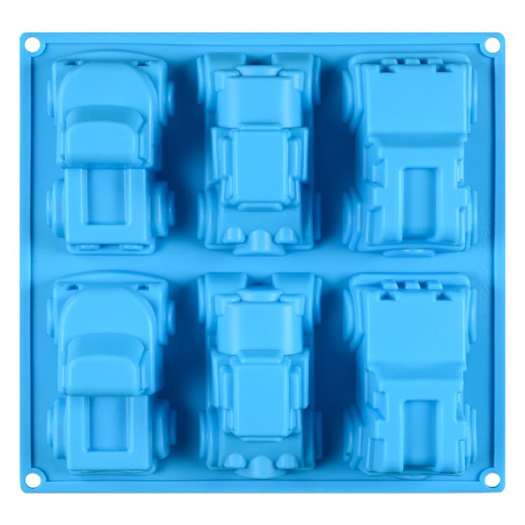 6-Cavity Silicone Cake Mold Car Shape Baking Kitchen Tools DIY Silicone Mould for Cupcakes Chocolate Candy Pastries