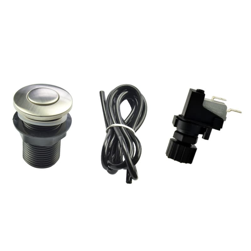 Food Waste Disposer Air Switch 25mm Stainless Steel Button Pneumatic Switch for Whirlpool Bathtub Start Switch