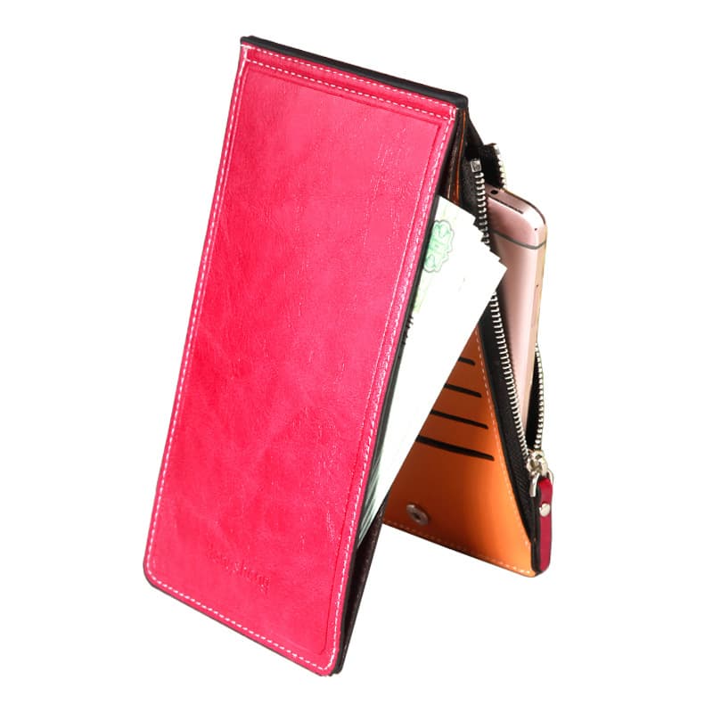Hengsheng Waxed Leather Women's Wallet Multi-card Slot Card Holder Slim Phone Bag For Women Direct From Factory