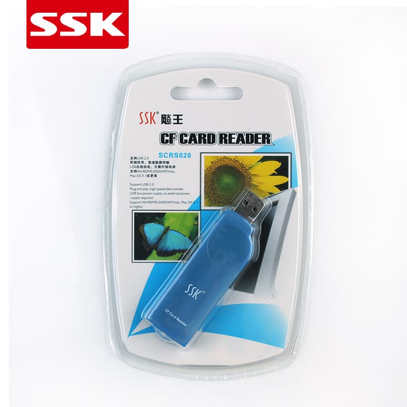 SSK Speed King Amber SCRS028 CF Card Reader for Machine Tools, Cameras, CF Cards, and Memory Cards