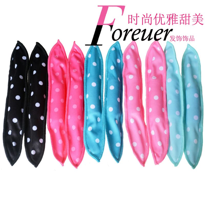 Cross-border Amazon Polka Dot Hair Rollers, Wavy Sponge Rollers, Lazy Sleep Curlers, Cute Curling Bands