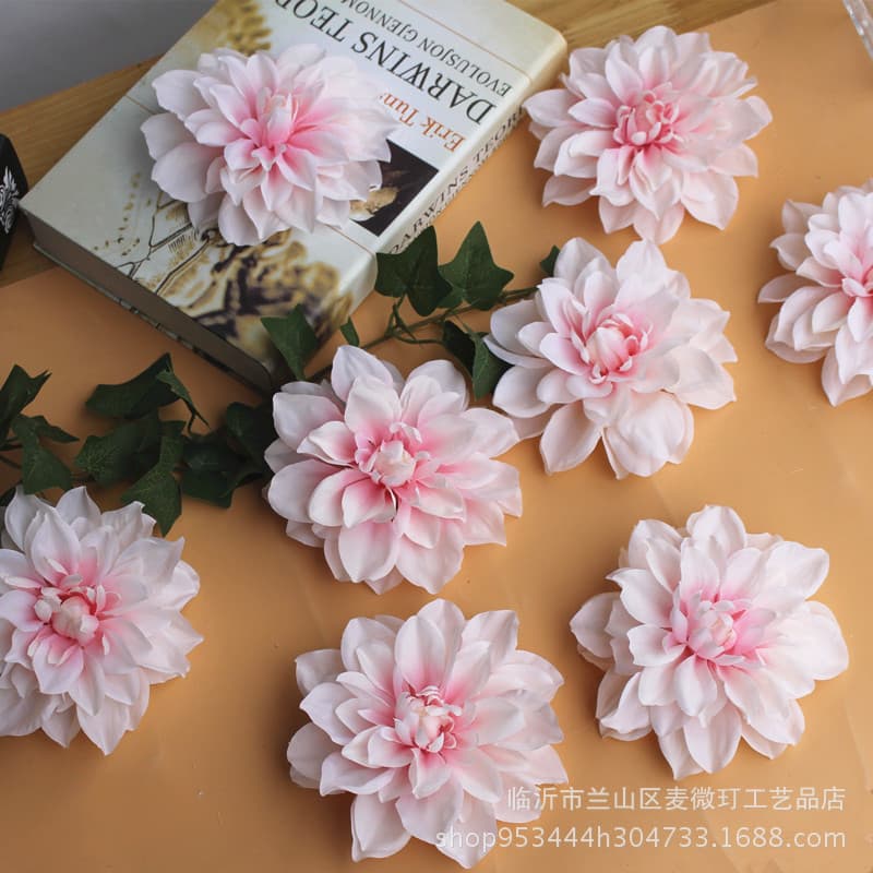 Wedding Artificial Dahlia Flower Head Artificial Dahlia Peony DIY Silk Flower Wall Road Guide