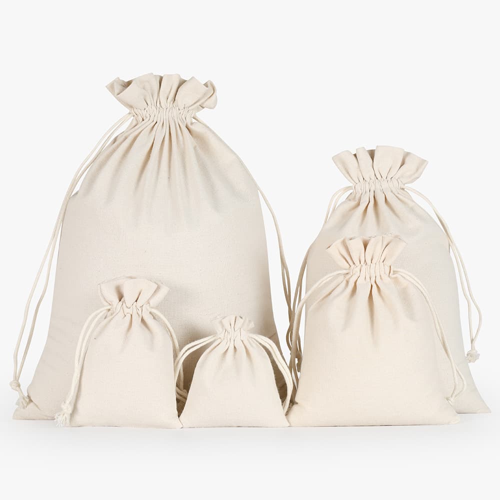 Linen Cloth Bag Canvas Cotton and Linen Drawstring Flap Pocket Pants Flour Small Cloth Bag Rice Bag Tea Cotton Bag Can Be Printed with Logo