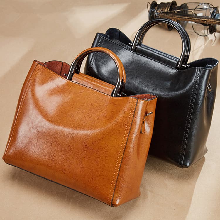 New 2025 Genuine Leather Women's Bag Multi-Functional Handheld Mommy Bag Large Single Shoulder Crossbody Bag Soft Tote Bag