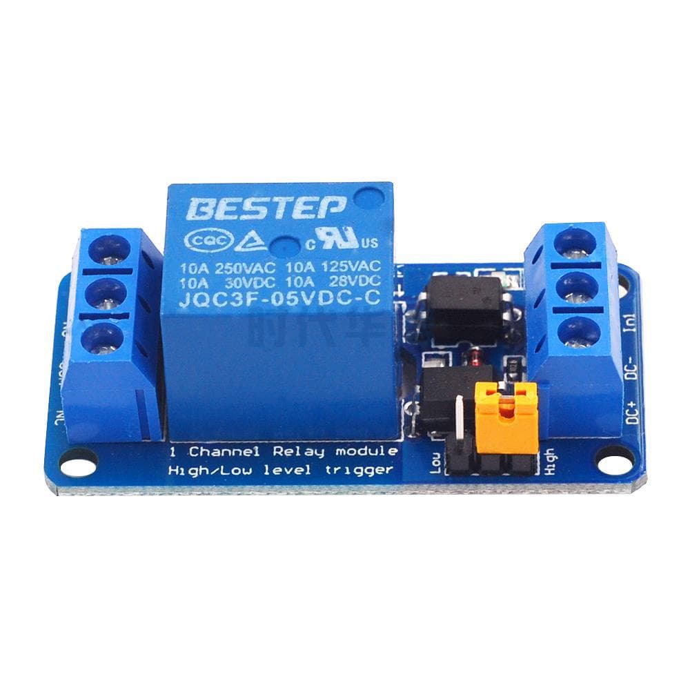 BESTEP 1-Channel Relay Module High/Low Level Trigger Blue Board 3V/5V/12V/24V Optional