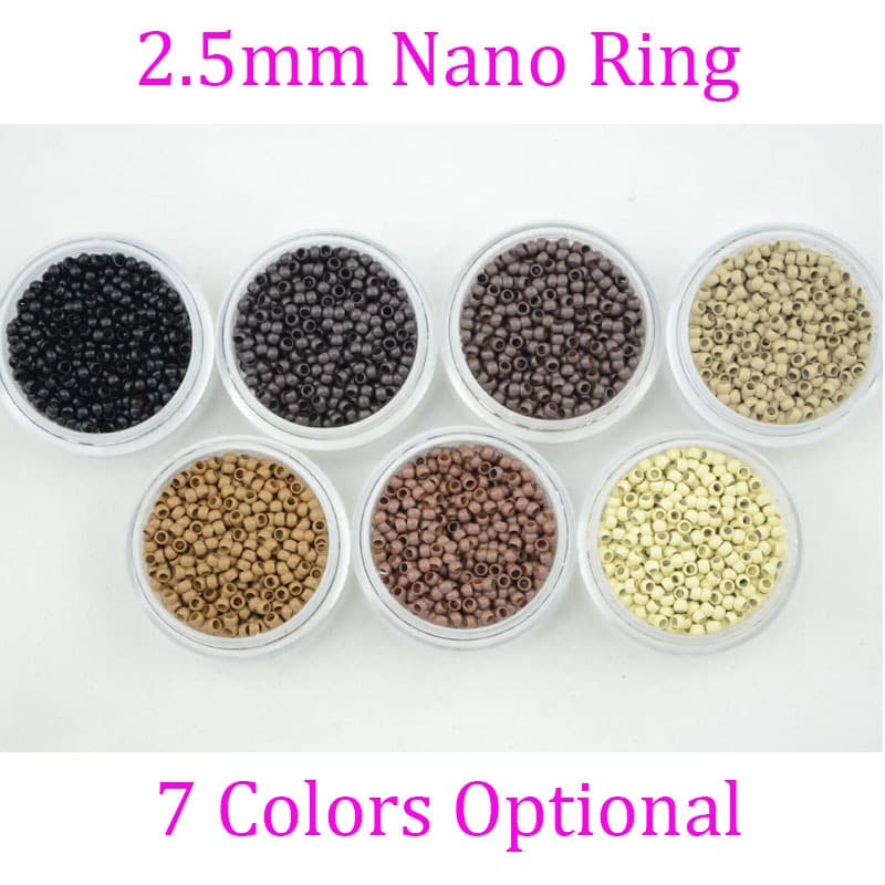 Nano Ring 2.5mm Micro Ring Hair Extensions Copper Ring Micro Hair Link Connector 1000pcs/Bottle