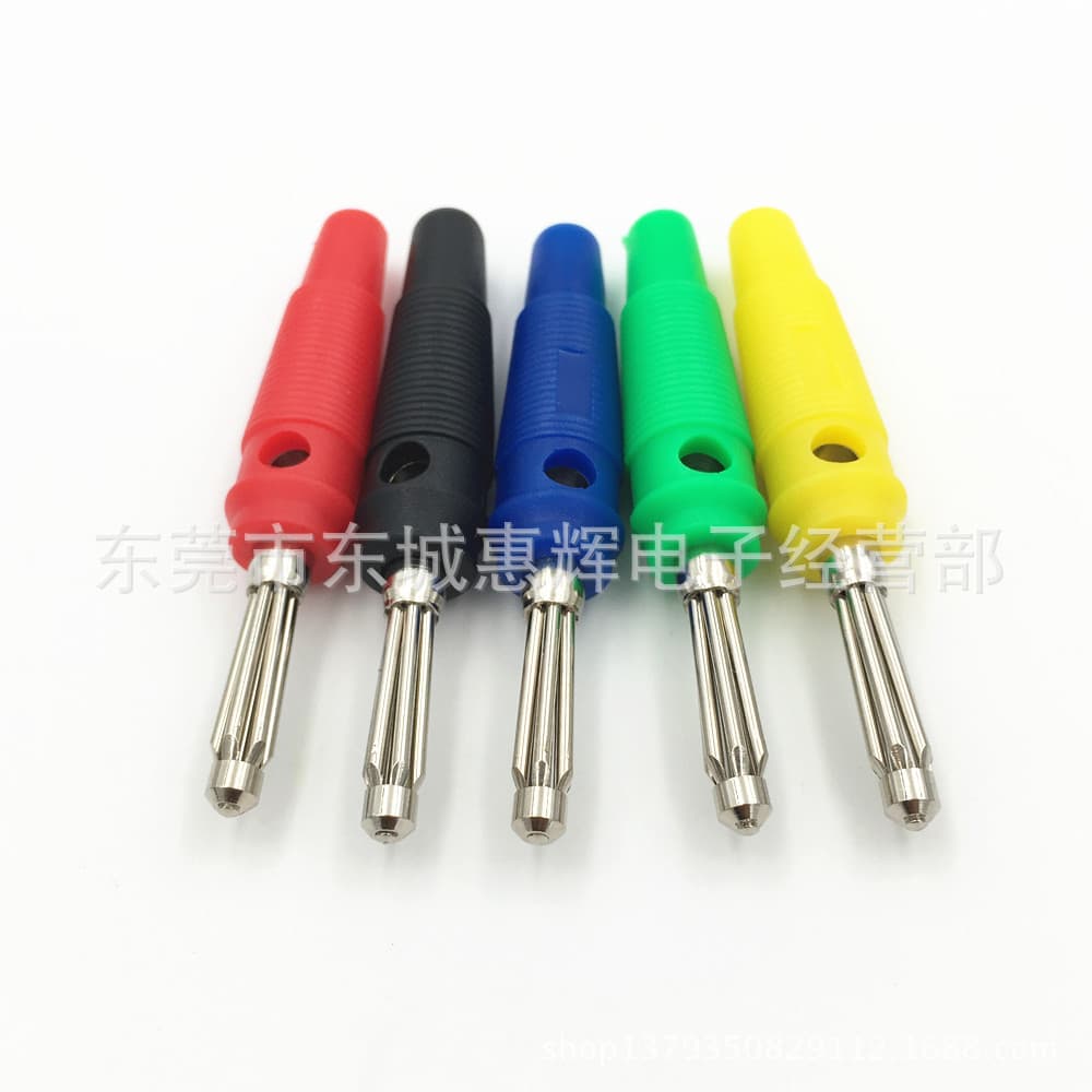 Pure Copper Solderless Soft Glue 32A Seven-Pin High Current and High Voltage 4mm Banana Plug Speaker Banana Plug