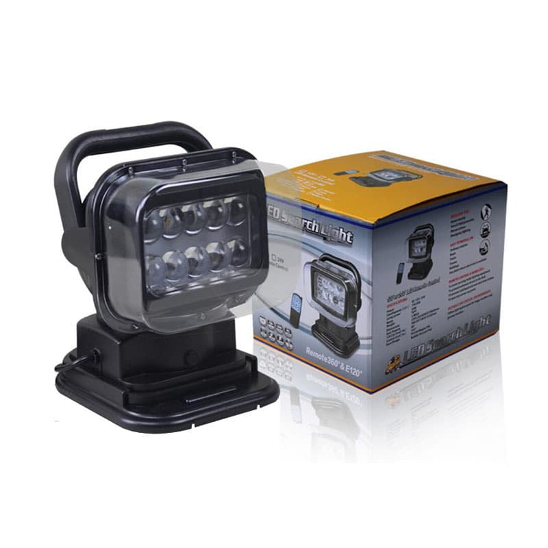 Factory Wholesale 50W LED Remote Control Searchlight Outdoor Work Light Marine Search Light Vehicle Remote Control LED Spotlight