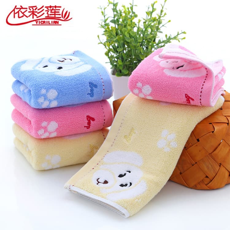 Wholesale bone dog towel cotton children's towel kindergarten baby face towel baby kindergarten special